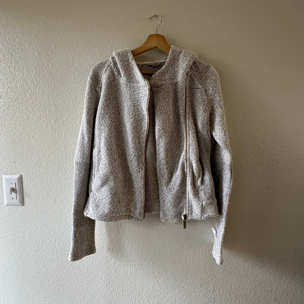 Cozycore Textured Knit Asymmetric Zipper Hoodie Laid back Minimalist Aesthetic